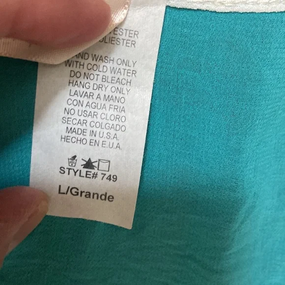 Blue and white dress with bow detail size L - Picture 3 of 3